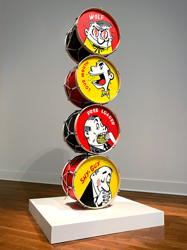 Kris Pierce Stacked Drum Majors in Suits Installation